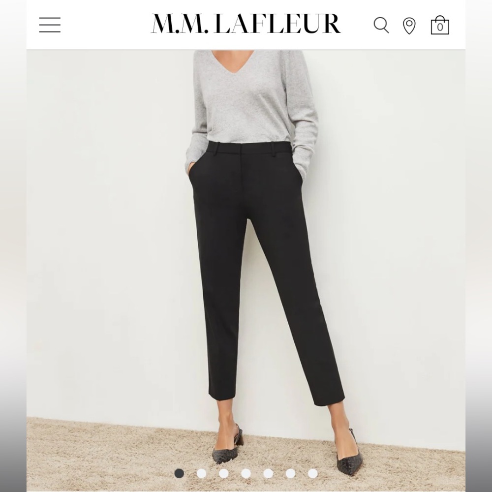 Women’s wool black straight leg dress pant by MM.LAFLEUR